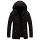 Men'S Winter Thicken Cotton Parka Jacket With Removable Hood