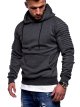 Men'S Casual Fashion Sports Raglan Sleeves Striped Hoodie Pullover Long Sleeve Solid Color Sweater